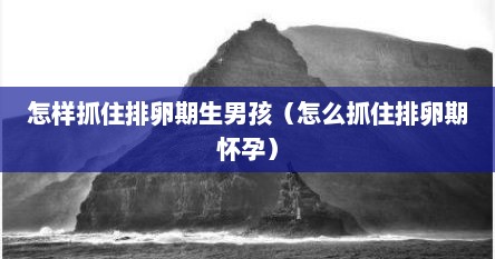 怎样抓住排卵期生男孩（怎么抓住排卵期怀孕）