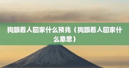 狗跟着人回家什么预兆（狗跟着人回家什么意思）