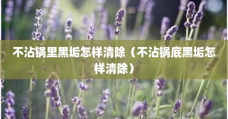 不沾锅里黑垢怎样清除（不沾锅底黑垢怎样清除）
