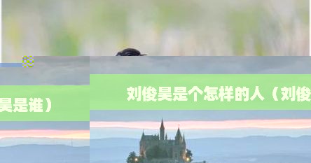 刘俊昊是个怎样的人（刘俊昊是谁）