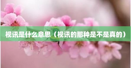 视讯是什么意思（视讯的那种是不是真的）