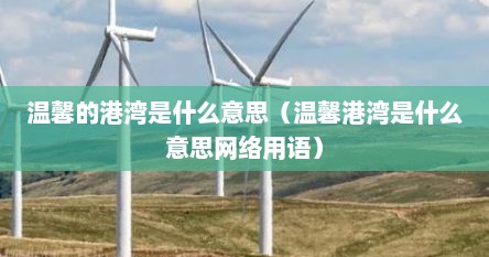 温馨的港湾是什么意思（温馨港湾是什么意思网络用语）