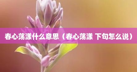 春心荡漾什么意思（春心荡漾 下句怎么说）