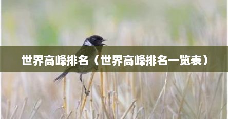 世界高峰排名（世界高峰排名一览表）