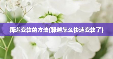 释迦变软的方法(释迦怎么快速变软了)