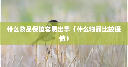 什么物品保值容易出手（什么物品比较保值）