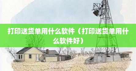 打印送货单用什么软件（打印送货单用什么软件好）