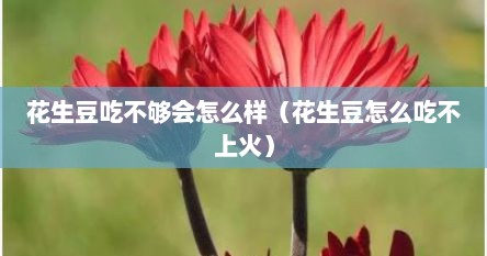 花生豆吃不够会怎么样（花生豆怎么吃不上火）