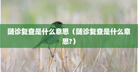 随诊复查是什么意思（随诊复查是什么意思?）