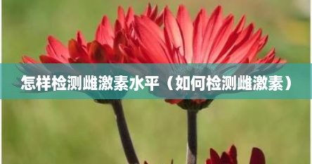 怎样检测雌激素水平（如何检测雌激素）