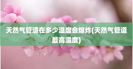 天然气管道在多少温度会爆炸(天然气管道最高温度)