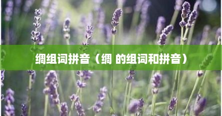 绸组词拼音（绸 的组词和拼音）