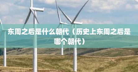 东周之后有几个国家（东周之后的历史）