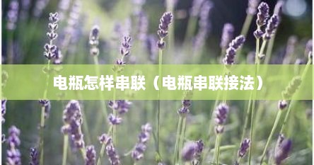 电瓶怎样串联（电瓶串联接法）