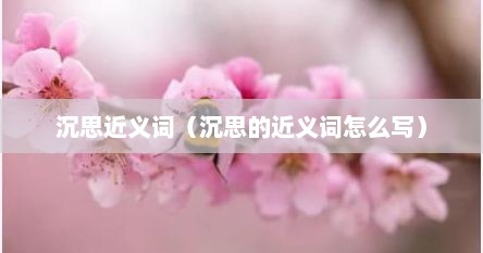 沉思近义词（沉思的近义词怎么写）