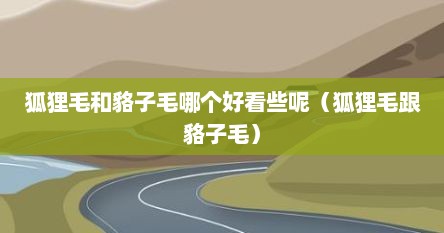 狐狸毛和貉子毛哪个好看些呢（狐狸毛跟貉子毛）