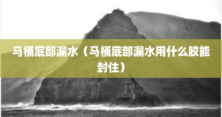 马桶底部漏水（马桶底部漏水用什么胶能封住）