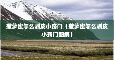 菠萝蜜怎么剥皮小窍门（菠萝蜜怎么剥皮小窍门图解）