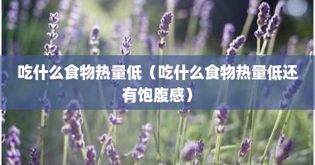 吃什么食物热量低（吃什么食物热量低还有饱腹感）