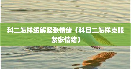 科二怎样缓解紧张情绪（科目二怎样克服紧张情绪）