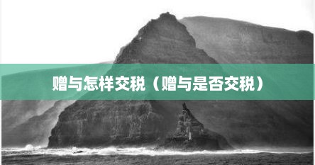 赠与税怎么交税（赠与他人财产怎么交税）