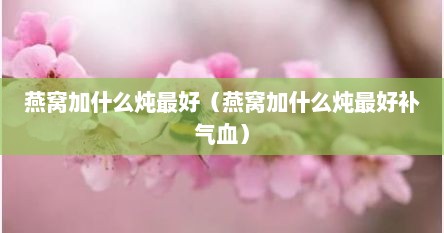 燕窝加什么炖最好（燕窝加什么炖最好补气血）