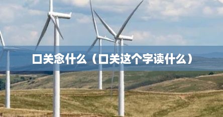 口关念什么（口关这个字读什么）