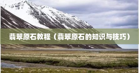 翡翠原石教程（翡翠原石的知识与技巧）