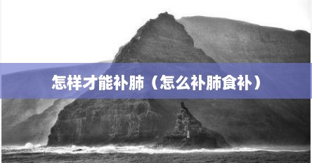 怎样才能补肺（怎么补肺食补）