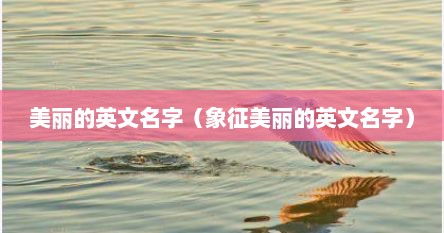 美丽的英文名字（象征美丽的英文名字）