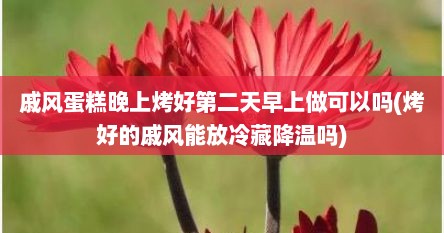 戚风蛋糕晚上烤好第二天早上做可以吗(烤好的戚风能放冷藏降温吗)