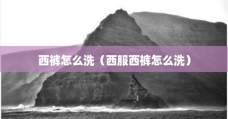 西裤怎么洗（西服西裤怎么洗）