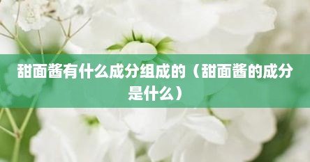 甜面酱有什么成分组成的（甜面酱的成分是什么）