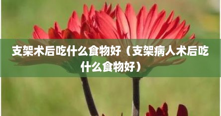 支架术后吃什么食物好（支架病人术后吃什么食物好）