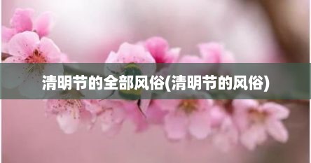 清明节的全部风俗(清明节的风俗)