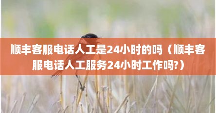 顺丰客服电话人工是24小时的吗（顺丰客服电话人工服务24小时工作吗?）
