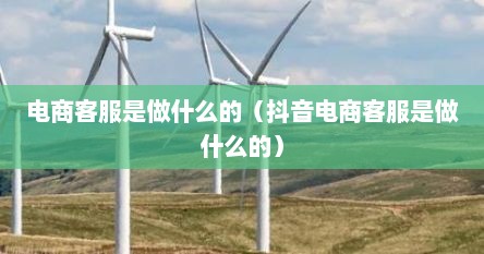 电商客服是做什么的（抖音电商客服是做什么的）