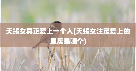 天蝎女真正爱上一个人(天蝎女注定爱上的星座是哪个)