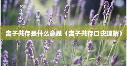 离子共存是什么意思（离子共存口诀理解）
