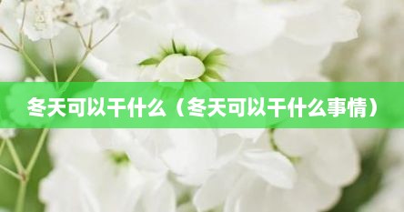 冬天可以干什么（冬天可以干什么事情）