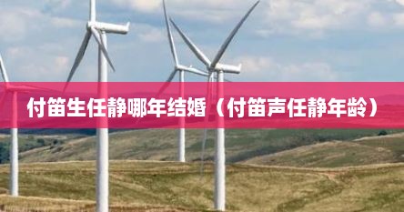 付笛生任静哪年结婚（付笛声任静年龄）