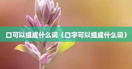 口可以组成什么词（口字可以组成什么词）
