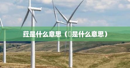 荭是什么意思（塴是什么意思）
