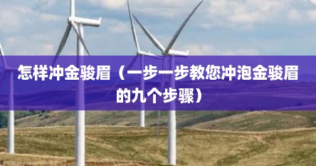 怎样冲金骏眉（一步一步教您冲泡金骏眉的九个步骤）