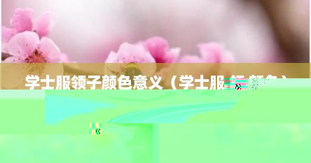 学士服领子颜色意义（学士服 领 颜色）