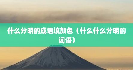 什么分明的成语填颜色（什么什么分明的词语）