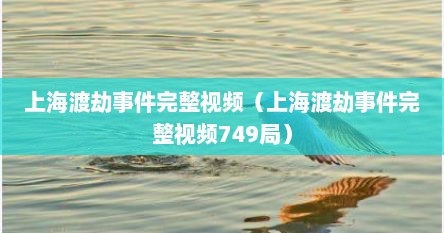 上海渡劫事件完整视频（上海渡劫事件完整视频749局）