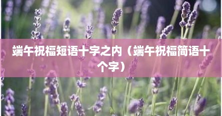 端午祝福短语十字之内（端午祝福简语十个字）