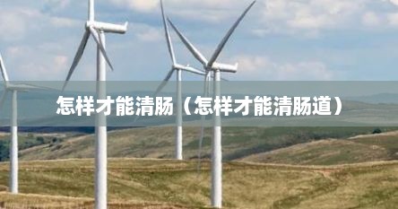 怎样才能清肠（怎样才能清肠道）