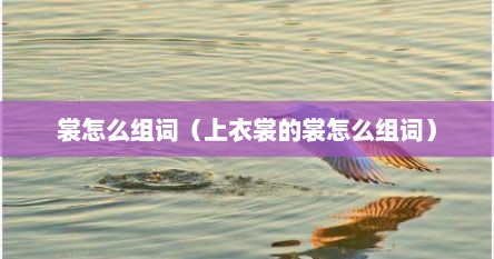 裳怎么组词（上衣裳的裳怎么组词）